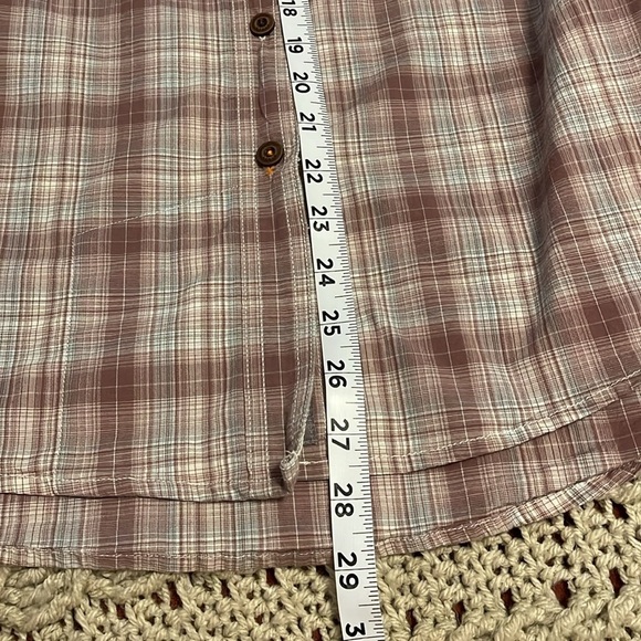 Ariat Rebar Plaid L/S Work Shirt pockets women’s sz‎ M muted, rose and blue - Picture 10 of 16